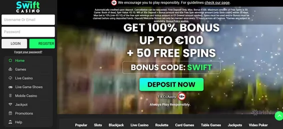 Swift casino homepage ireland