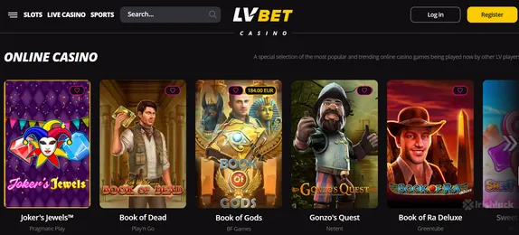 LVBet Homepage Screenshot Ireland