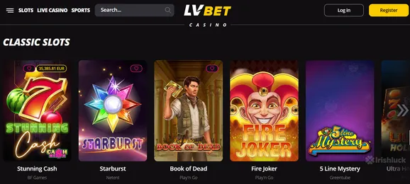 LVBet Homepage Screenshot Ireland