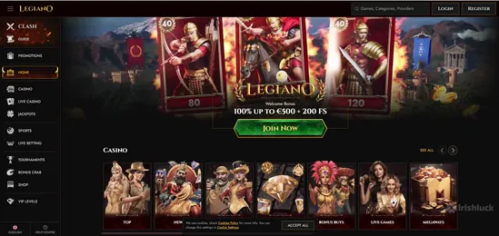 Legiano homepage irish online casino