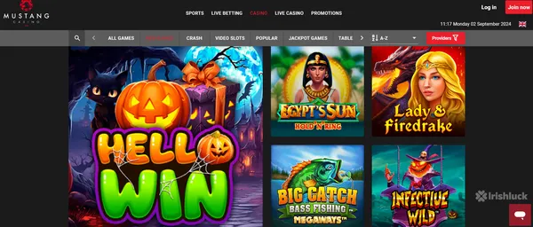 Casino Mustang Games Screenshot Irishluck Ireland