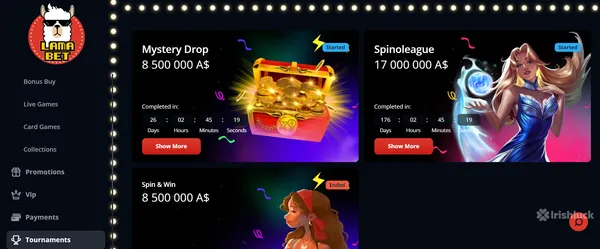 lamabet casino screenshot irishluck ireland