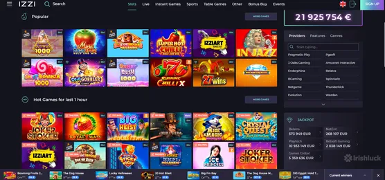 izzi casino selection of games with top slots