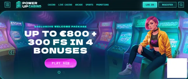 PowerUp Casino Homepage Screenshot Irishluck Ireland