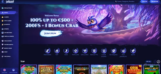 spinight casino homepage