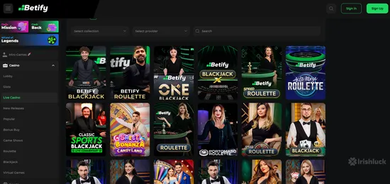 betify live casino