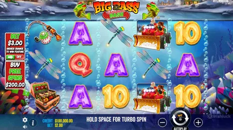 big bass chrismtas bash screenshot with irishluck logo