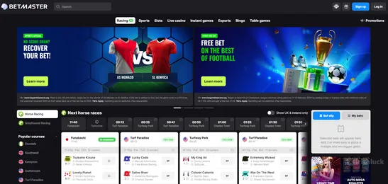 betmaster casino homepage and the irishluck logo