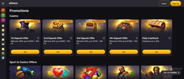 Winhero casino welcome offers and promotions
