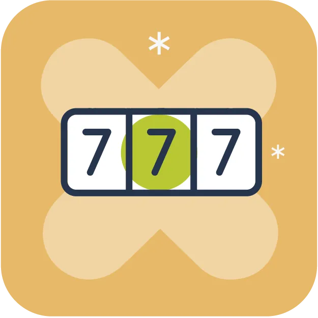 icon of three seven in green, white and orange color
