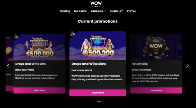 Wow  casino bonuses ireland