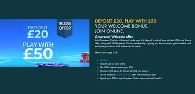 Grosvenor Casino Bonus