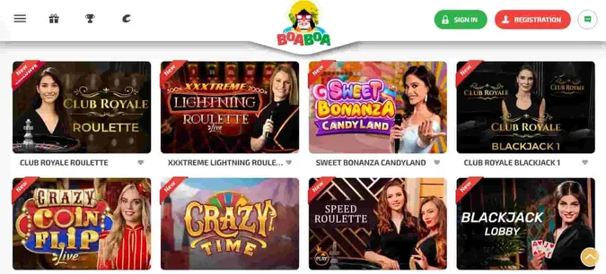 Boaboa casino live dealer games