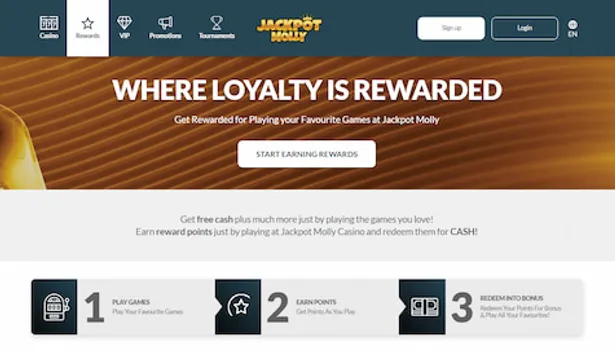 jackpot molly casino loyalty bonus