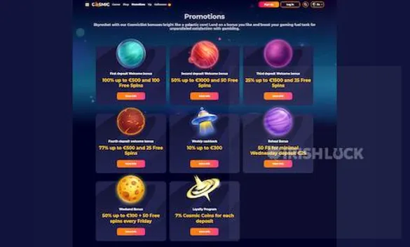 CosmicSlot Casino Bonuses