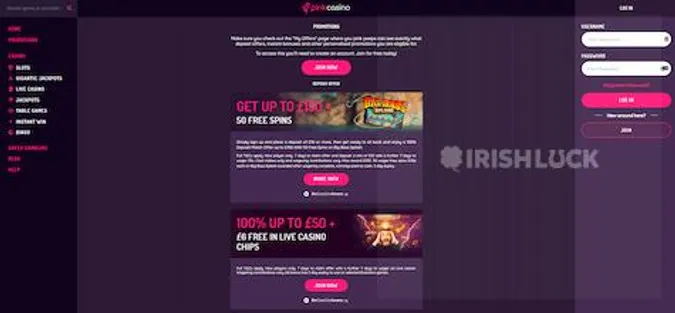 Pink Casino Bonuses