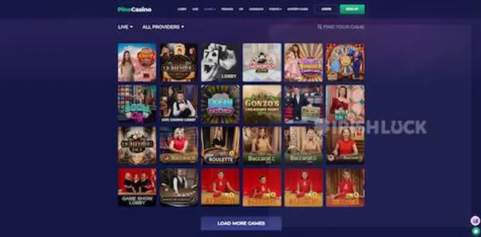 Pino Casino Live Dealer Games