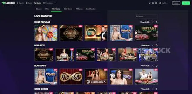 luckbox live casino ireland