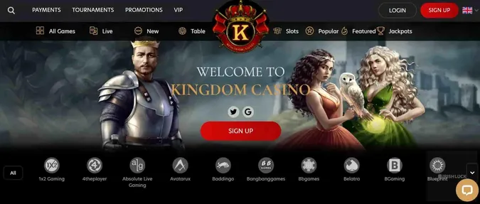Kingdom casino homepage