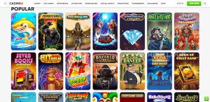 cazimbo popular slot games