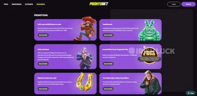 prontobet casino bonus