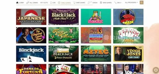 boho casino table games blackjack roulette pragmatic play live casino