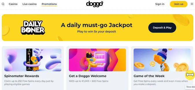 Doggo Casino Ireland Games
