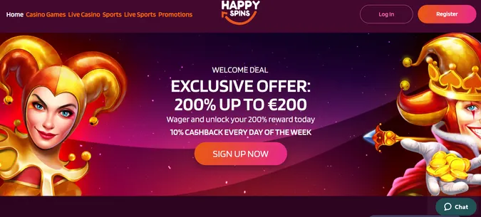 HappySpins Casino Welcome Bonus