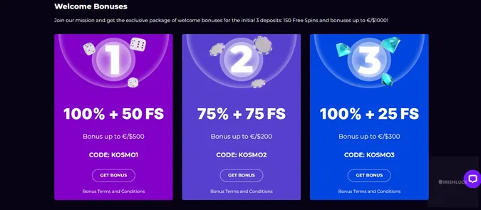 Kosmonaut Casino Games 2021