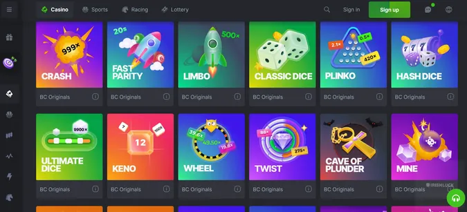 BC.Game Casino Popular Games Ireland 2021