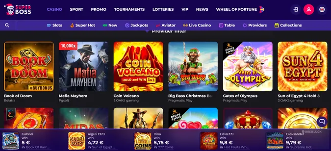 SuperBoss Casino Popular Games Ireland 2021