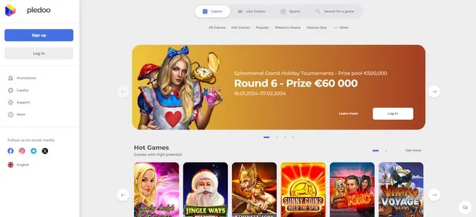 Pledoo Casino Homepage Online Casino Ireland