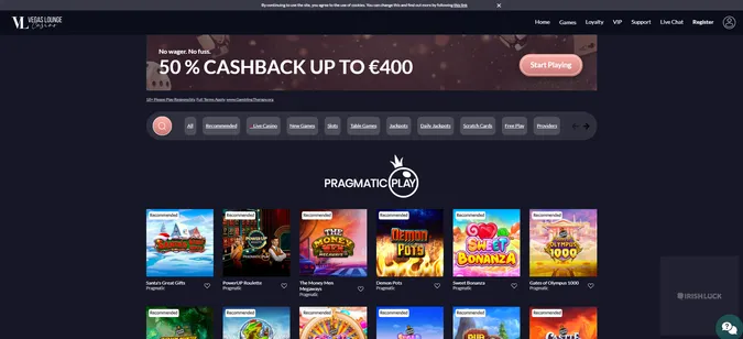 Vegas Lounge Homepage