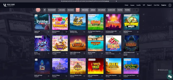 Vegas Lounge Slots Online Casino Ireland