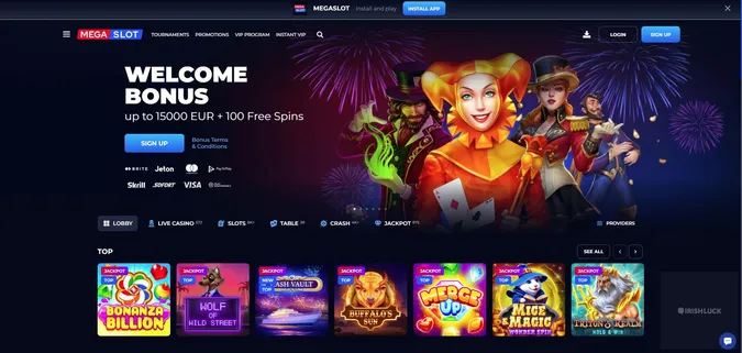 megaslot casino homepage online casinos ireland