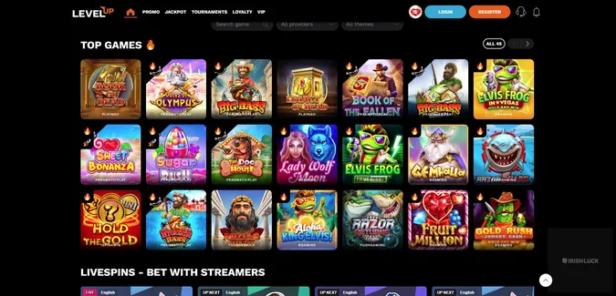 levelup casino slot games online casinos ireland