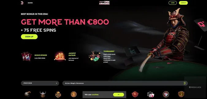 spin samurai welcome bonus free spins online casinos ireland