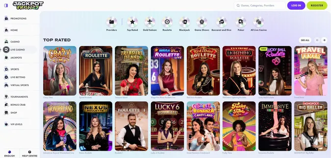 jackpot frenzy live casino online casinos ireland