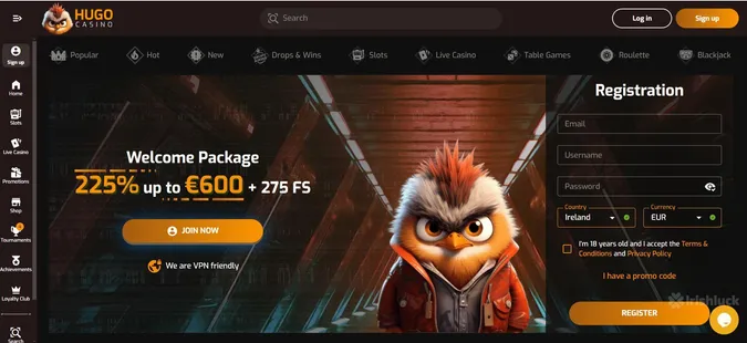 hugo casino homepage online casinos ireland