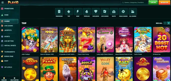 playio casino games and the irishluck logo