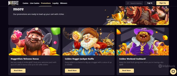 nuggetslots casino available promotions