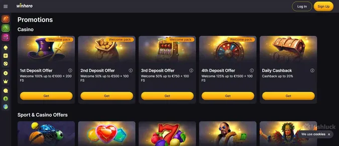 Winhero casino welcome offers and promotions