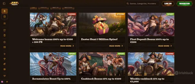 Selection of promotions at FatPirate Casino