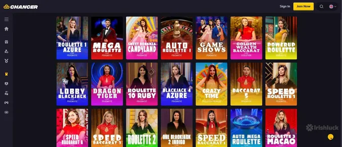 Chancerbet casino selection of live casino games