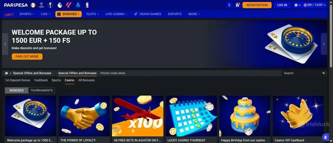 PariPesa casino promotions