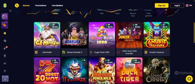 SlotsGem Casino selection of games