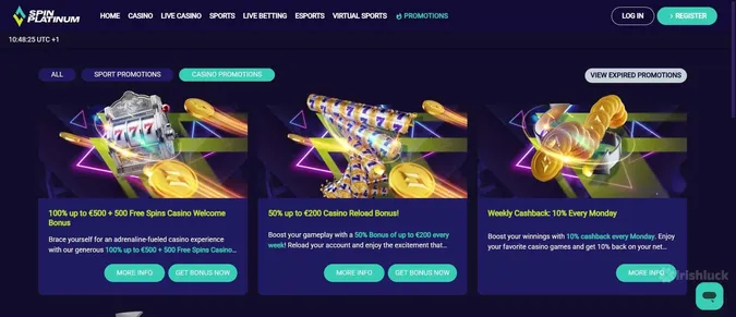Spinplatinum casino offers and promotions