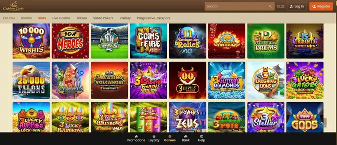 Captain Cooks casino game collection
