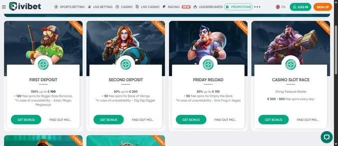 Ivibet Casino Bonuses and other casino promotions