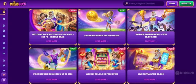 MidasLuck casino promotions and welcome offer